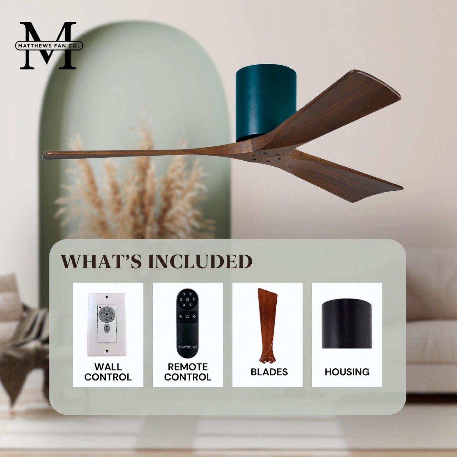 Irene.3H 72"W 3 Blade Matte Black Paddle Fan w/ Walnut Tone Blades