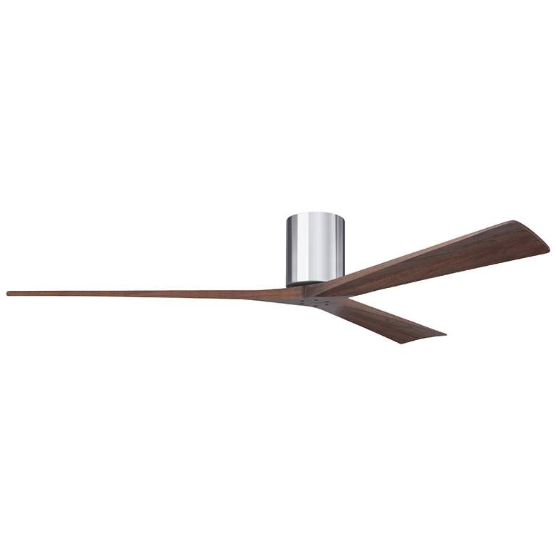 Image 1 Irene.3H 72"W 3 Blade Polished Chrome Paddle Fan w/ Walnut Tone Blades
