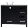 2_Irene 42" Wide Black 5-Drawer Single Sink Bathroom Vanity