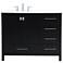 Irene 42" Wide Black 5-Drawer Single Sink Bathroom Vanity