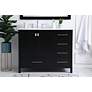 3_Irene 42" Wide Black 5-Drawer Single Sink Bathroom Vanity more views