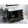 5_Irene 42" Wide Black 5-Drawer Single Sink Bathroom Vanity more views