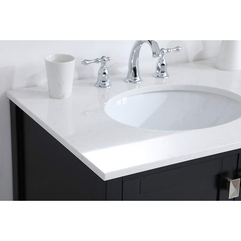 Image 6 Irene 42" Wide Black 5-Drawer Single Sink Bathroom Vanity more views