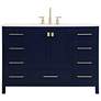 2_Irene 48" Wide Blue 9-Drawer Single Sink Bathroom Vanity