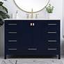 1_Irene 48" Wide Blue 9-Drawer Single Sink Bathroom Vanity