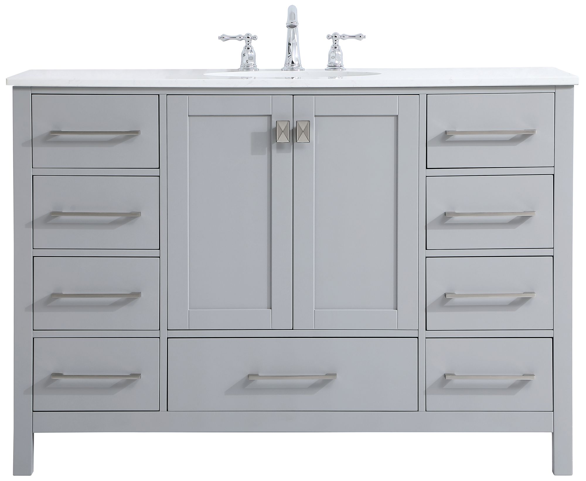 Image 2 Irene 48" Wide Gray 9-Drawer Single Sink Bathroom Vanity
