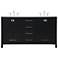 Irene 60" Wide Black 6-Drawer Double Sink Bathroom Vanity