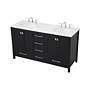 4_Irene 60" Wide Black 6-Drawer Double Sink Bathroom Vanity more views
