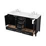 5_Irene 60" Wide Black 6-Drawer Double Sink Bathroom Vanity more views