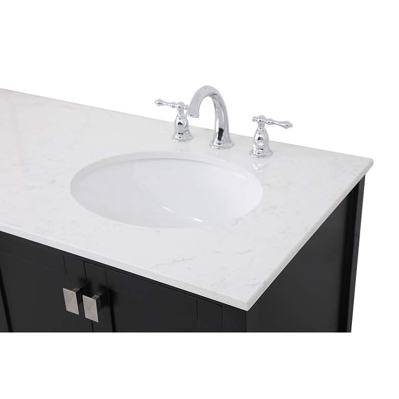 Image 6 Irene 60" Wide Black 6-Drawer Double Sink Bathroom Vanity more views