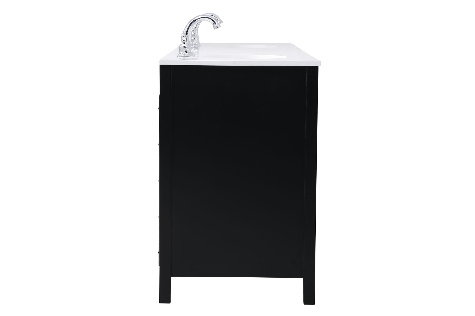 Irene 72" Wide Black 6-Drawer Double Sink Bathroom Vanity