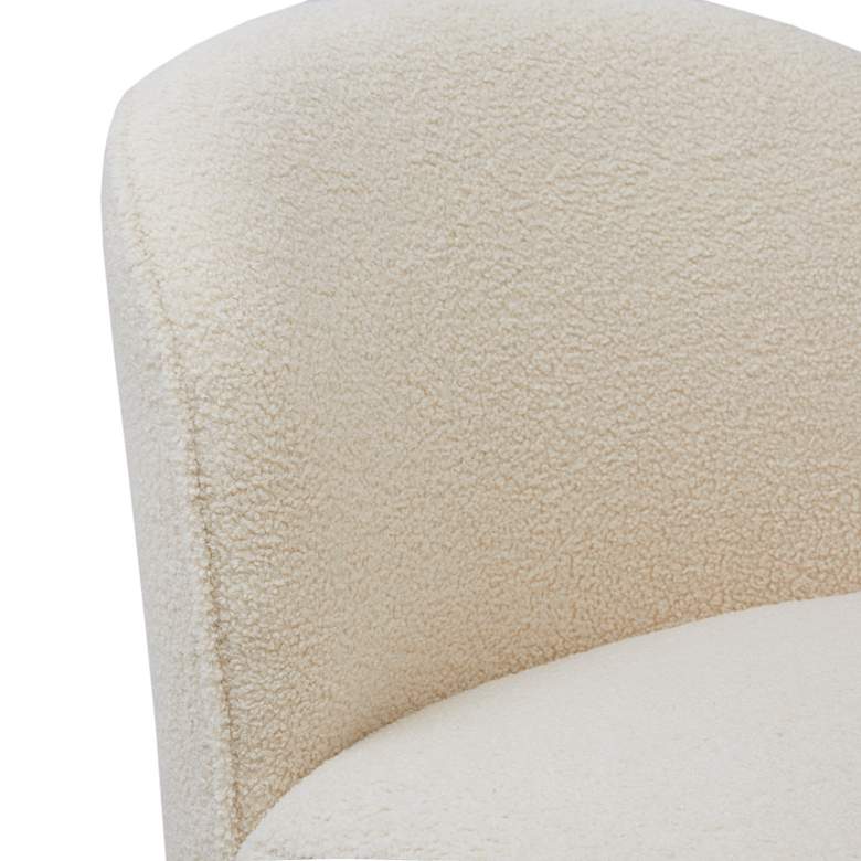 Image 4 Irene Ivory Faux Boucle Fabric Swivel Lounge Chair more views