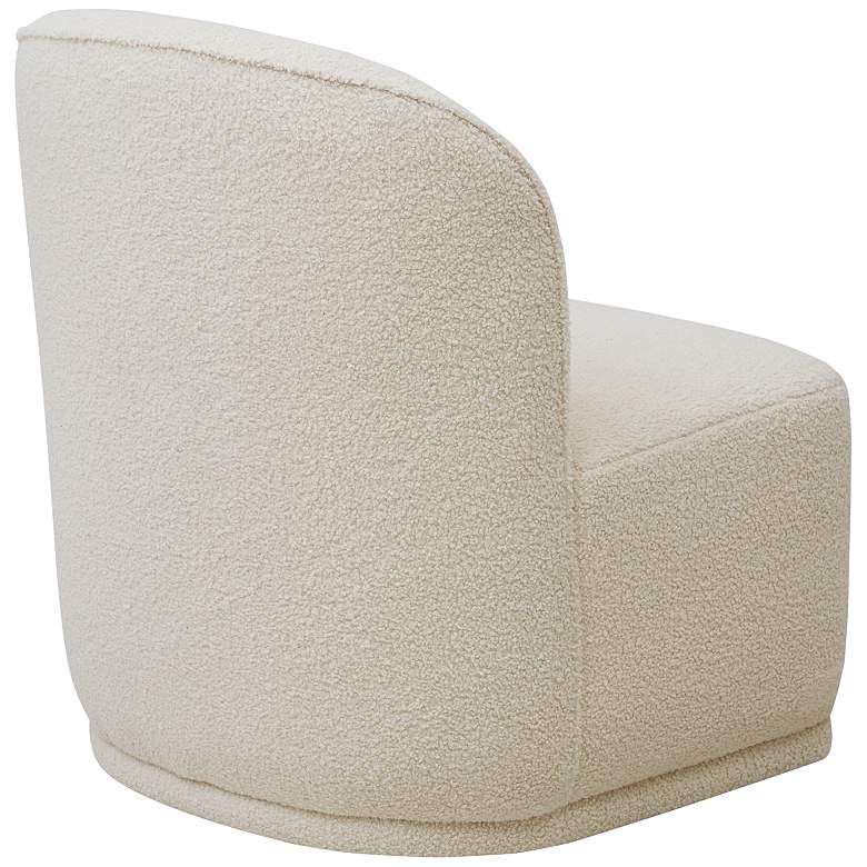 Image 6 Irene Ivory Faux Boucle Fabric Swivel Lounge Chair more views