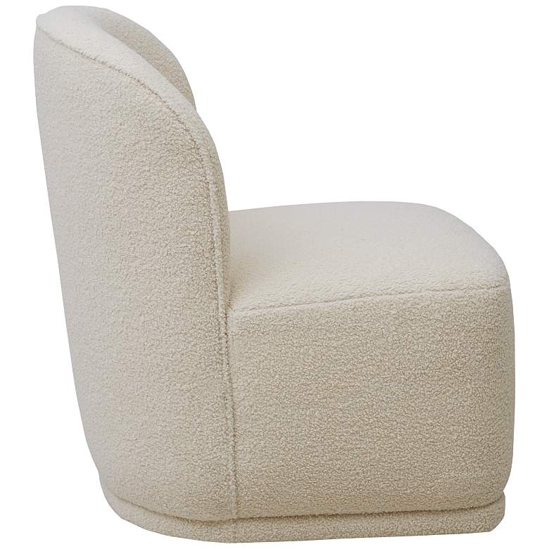 Image 7 Irene Ivory Faux Boucle Fabric Swivel Lounge Chair more views