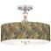 Iridescent Feather Giclee 16" Wide Semi-Flush Ceiling Light