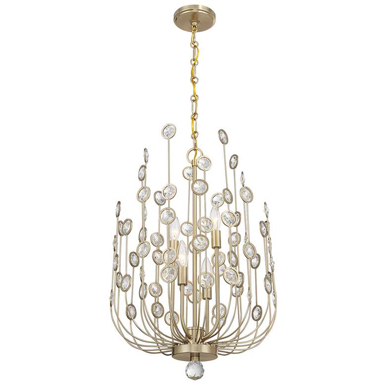 Image 3 Irina 4-Light Chandelier in Noble Brass more views