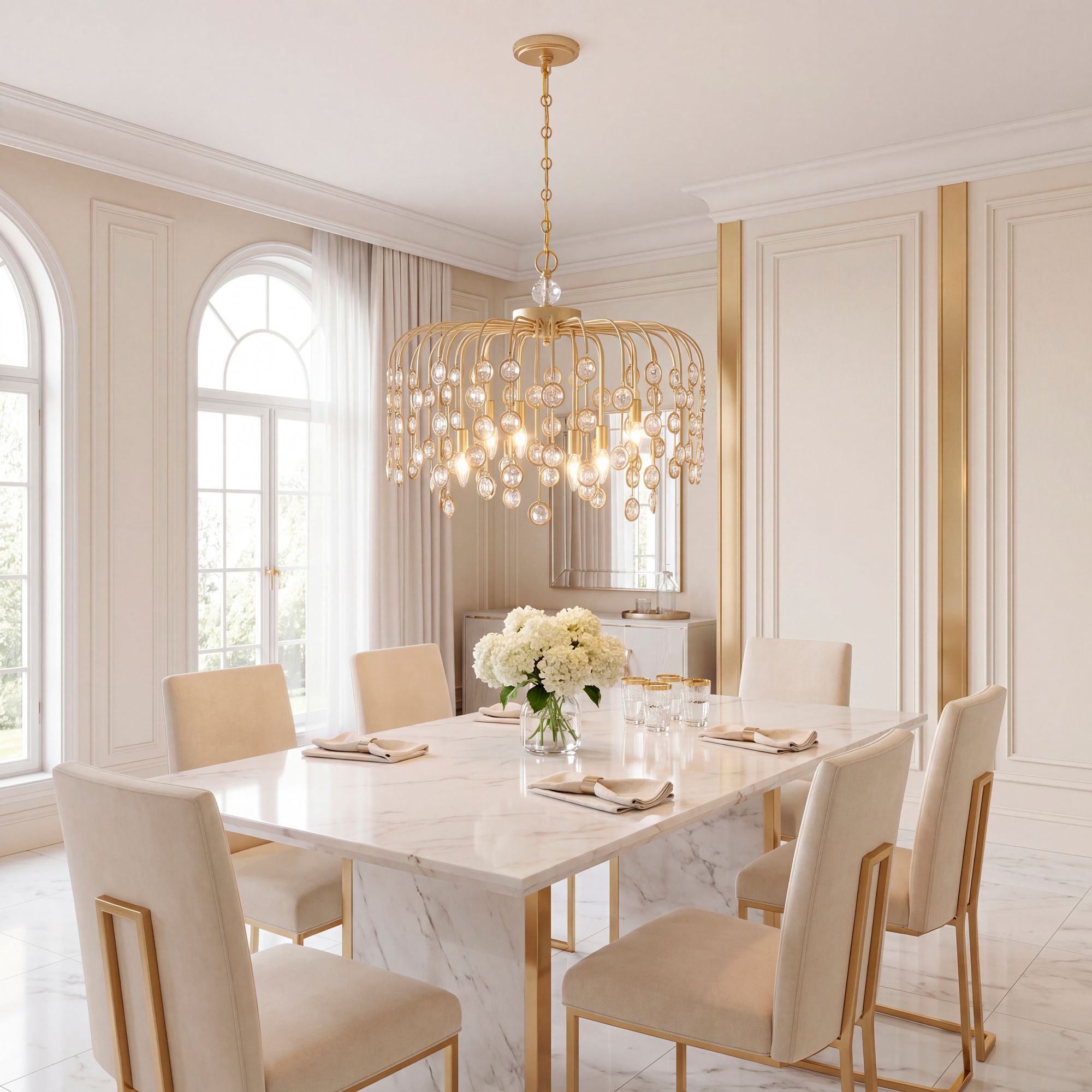 Irina 6-Light Chandelier in Noble Brass