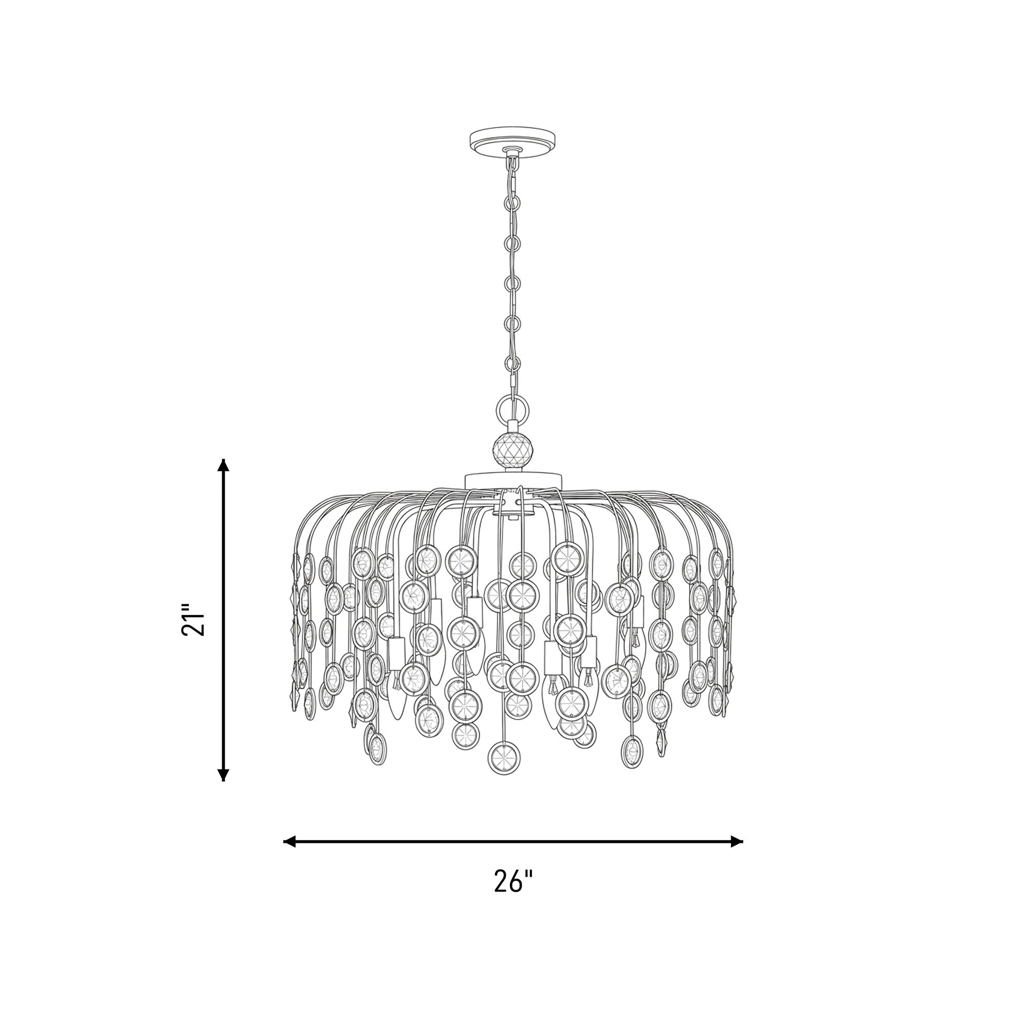 Irina 6-Light Chandelier in Noble Brass