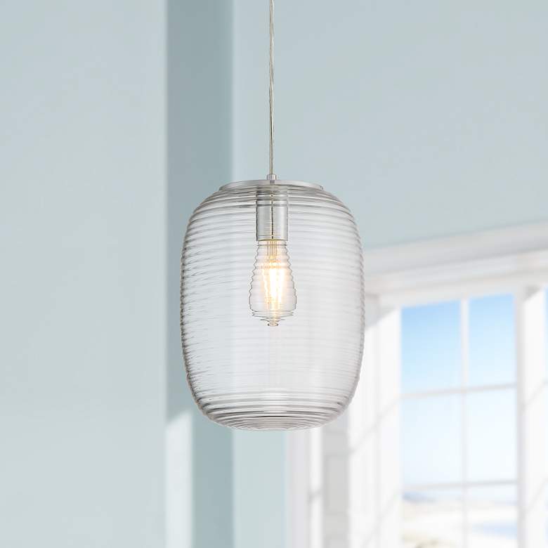 Image 1 Irina 8 3/4" Wide Chrome and Glass Mini Pendant Light