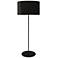 Irina Matte Black Metal Drum Shade Floor Lamp