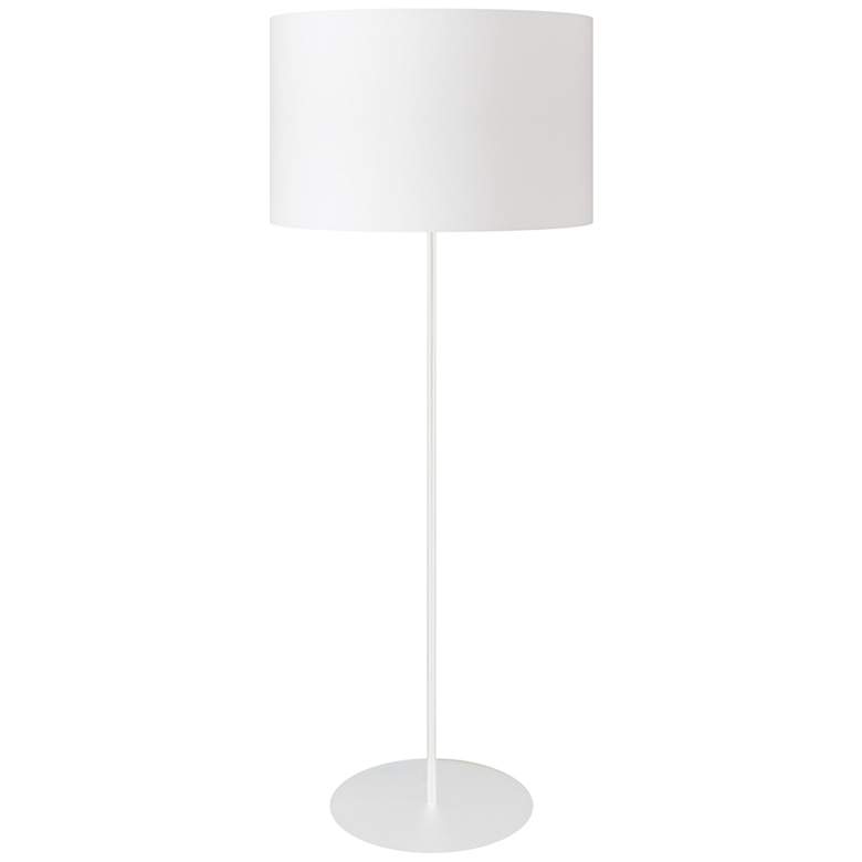 Image 1 Irina Matte White Metal Drum Shade Floor Lamp