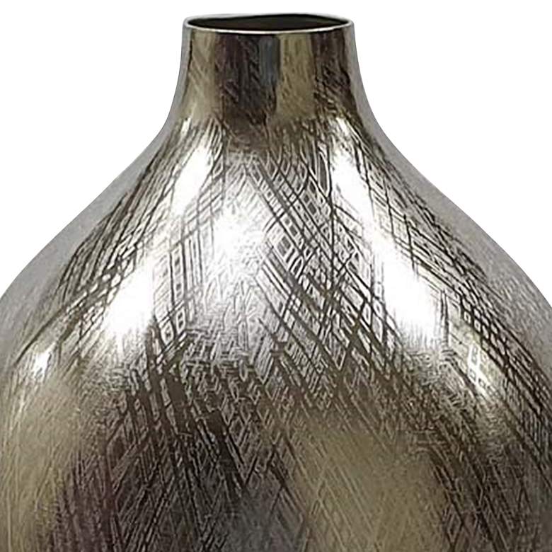 Image 2 Iris 13 3/4" High Silver Streak Round Decorative Vase more views