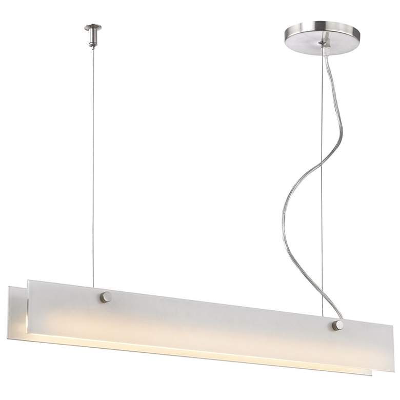 Image 1 Iris 2" Wide 1-Light Linear Chandelier - Aluminum