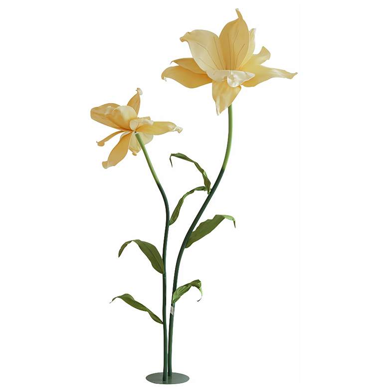 Image 1 Iris Flowers Decor Set of 2 31.5x19.7x86.6" Yellow/Green