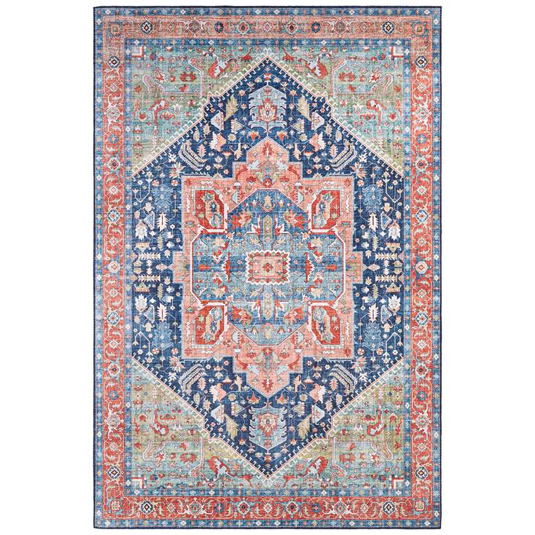 Image 1 Iris IRS-2312 5&#39;x7&#39;6 inch Navy and Peach Rectangular Area Rug