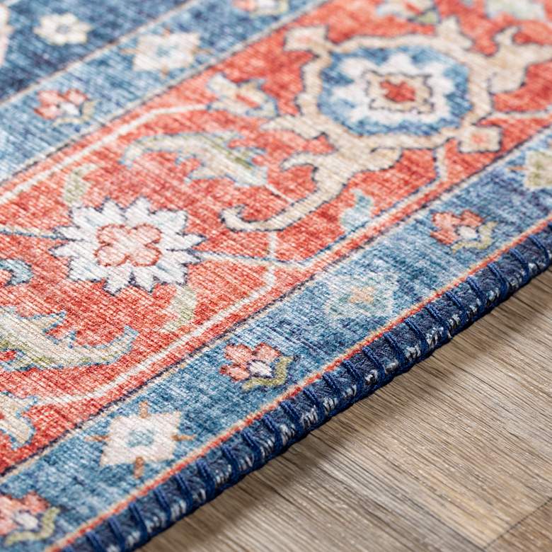 Image 3 Iris IRS-2312 5'x7'6" Navy and Peach Rectangular Area Rug more views