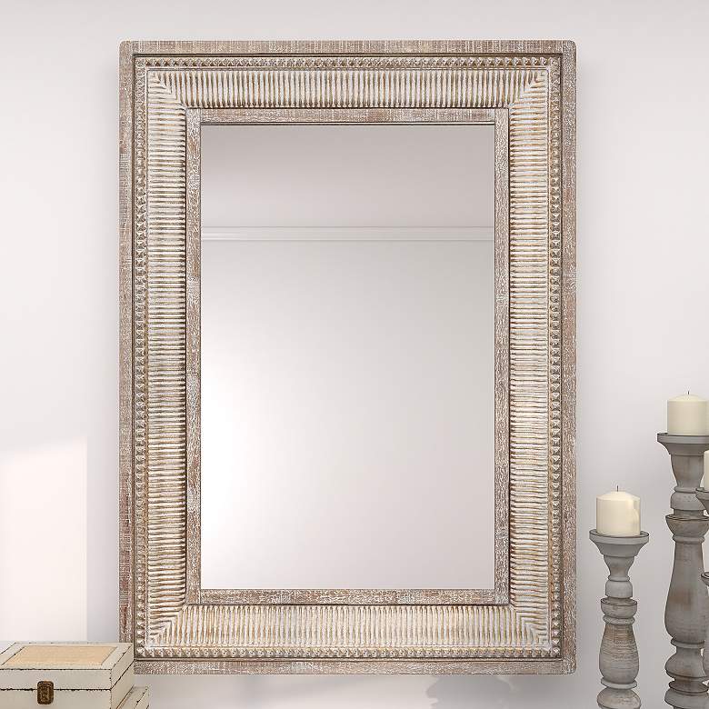 Image 1 Iris Matte Brown 31 inch x 43 inch Rectangular Wall Mirror