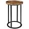 Irisa 16" Wide Reclaimed Oak Black Iron Round Accent Table