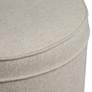 4_Iriza Oatmeal Nailhead Round Ottoman more views
