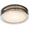 Iron 12" Wide Brushed Steel Ceiling Light