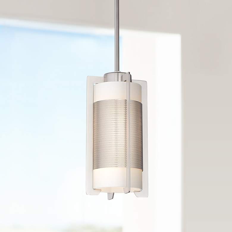 Image 1 Iron Brushed Steel Bracket Mini Pendant Light