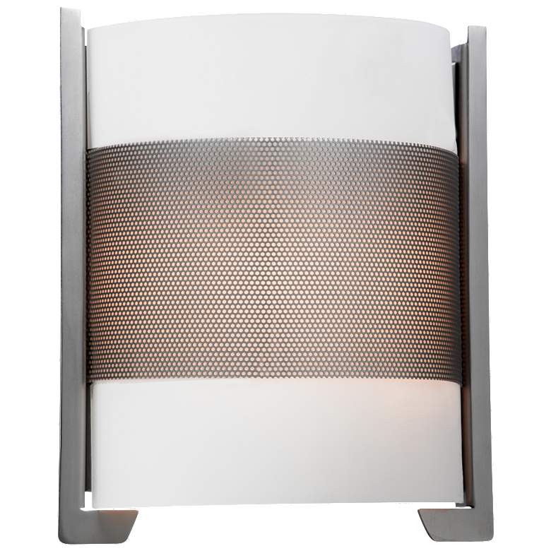 Image 1 Iron - Dimmable LED Wall Fixture - Brushed Steel - Opal