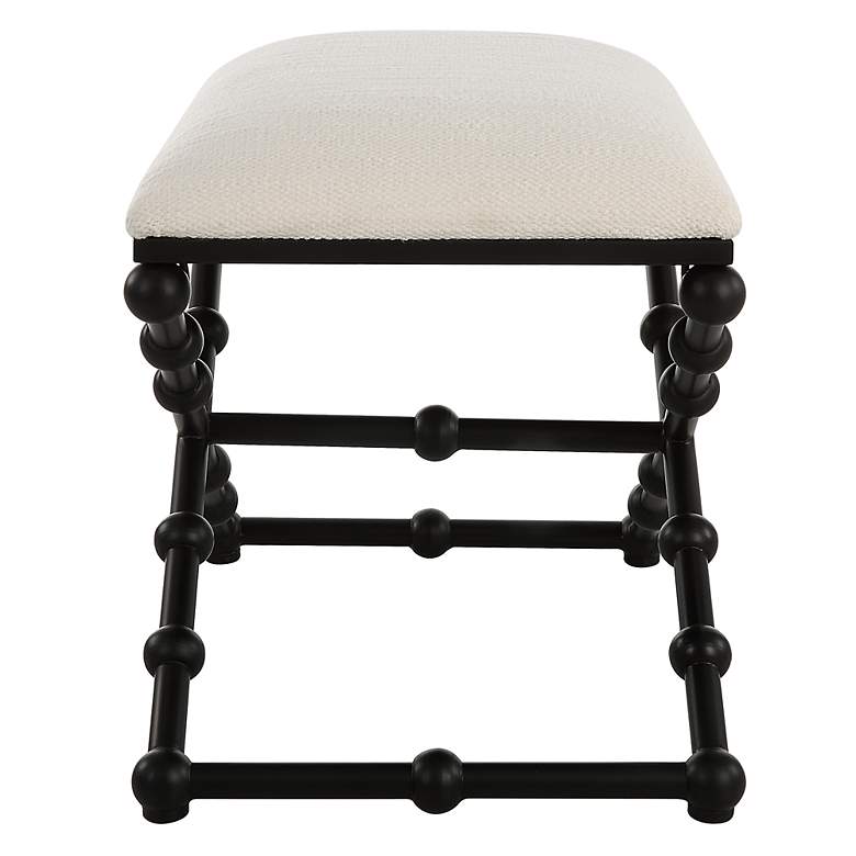 Image 4 Iron Drops 23 1/2" Wide Black and White Fabric Accent Bench more views