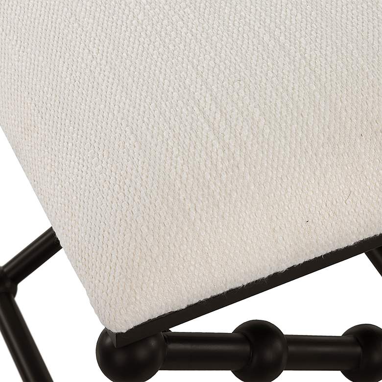 Image 5 Iron Drops 23 1/2" Wide Black and White Fabric Accent Bench more views