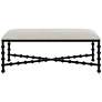 2_Iron Drops 47 1/2" Wide White Fabric Rectangular Bench