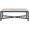 Iron Drops 47 1/2" Wide White Fabric Rectangular Bench