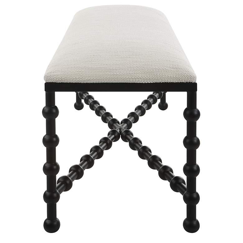 Image 5 Iron Drops 47 1/2" Wide White Fabric Rectangular Bench more views