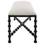 5_Iron Drops 47 1/2" Wide White Fabric Rectangular Bench more views