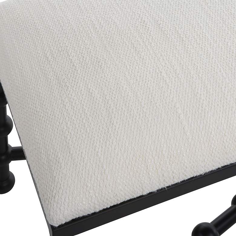Image 6 Iron Drops 47 1/2" Wide White Fabric Rectangular Bench more views