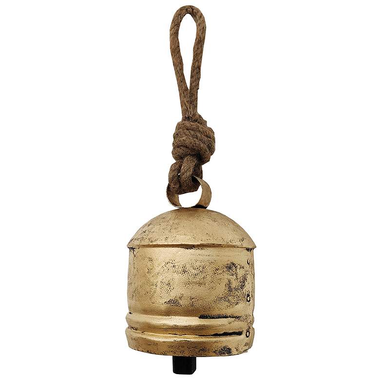 Image 1 Iron Hanging Bell 3.5"Dia. x 5" Set of 6 Gold