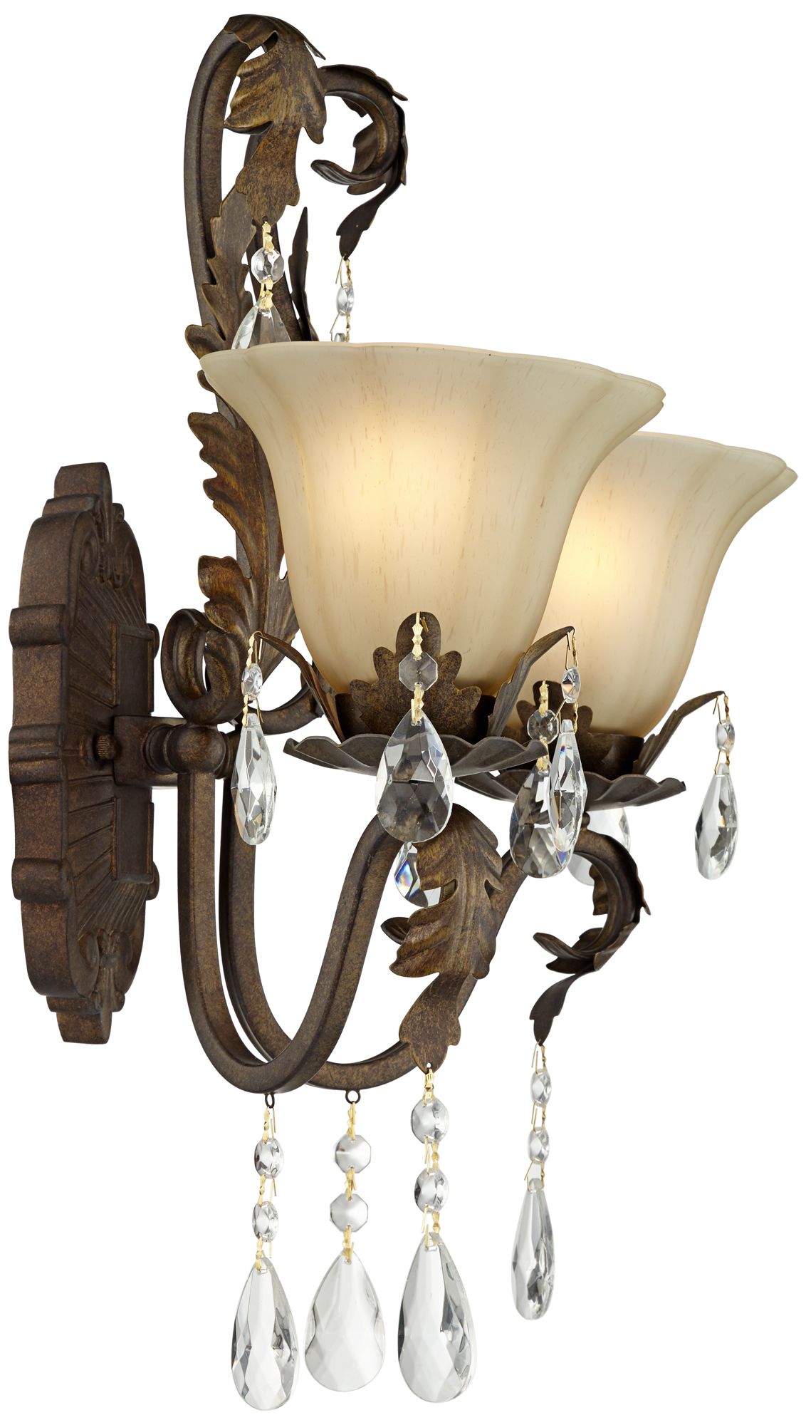 iron and crystal wall sconce