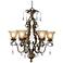 Iron Leaf 29" Wide Roman Bronze and Crystal Chandelier