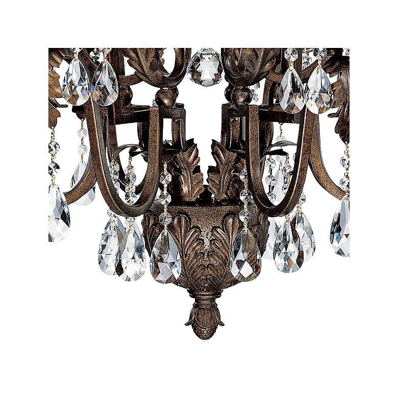 Iron Leaf 34&quot; Wide Bronze and Crystal 12-Light Chandelier more views