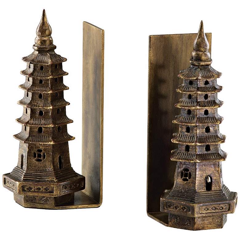 Image 1 Iron Pagoda Bookends Set