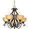 Iron Scroll 28" Wide Golden Bronze Five-Light Chandelier