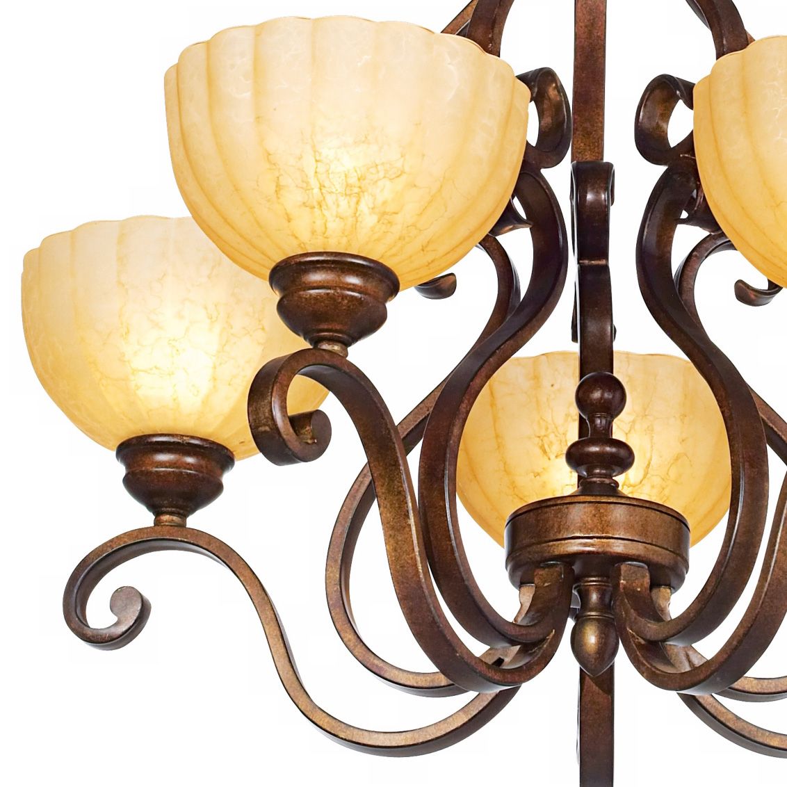 bronze five light chandelier